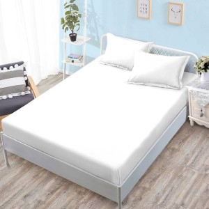 Cearsaf cu elastic, FINET, 180x200cm, 2 fete de perne 50x75cm, Alb
