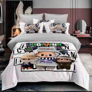 Lenjerie pat 140x200cm,  FINET, 4 piese, cu ELASTIC