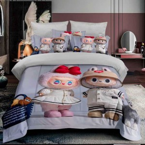 Lenjerie pat 140x200cm,  FINET, 4 piese, cu ELASTIC