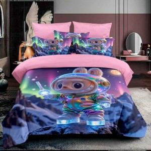 Lenjerie pat 140x200cm,  FINET, 4 piese, cu ELASTIC