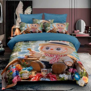 Lenjerie pat 140x200cm,  FINET, 4 piese, cu ELASTIC