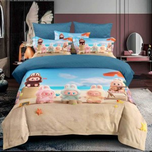 Lenjerie pat 140x200cm,  FINET, 4 piese, cu ELASTIC