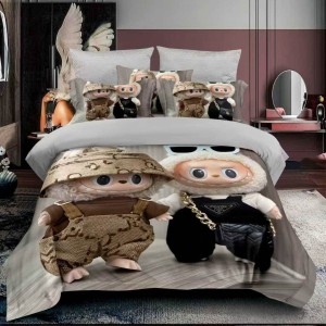 Lenjerie pat 140x200cm,  FINET, 4 piese, cu ELASTIC