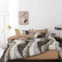 Lenjerie pat dublu cu Elastic, bumbac satinat, Bej, Maro, animal print [2]