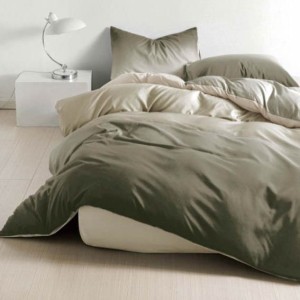 Lenjerie pat dublu, bumbac satinat, 4 piese, Verde, degrade