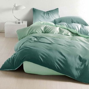 Lenjerie pat dublu, bumbac satinat, 4 piese, Verde, d egrade