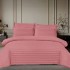 Lenjerie HoReCa, pat dublu, Damasc Finetat Deluxe cu Elastic, 6 piese, Roz Prafuit [2]
