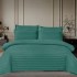 Lenjerie HoReCa, pat dublu, Damasc Finetat Deluxe cu Elastic, 6 piese, Verde [2]