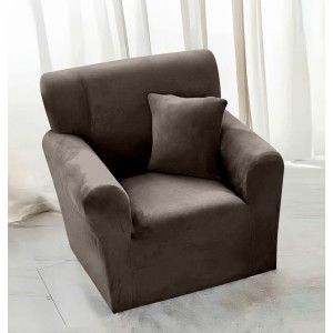 Husa elastica universala, pentru fotoliu cu brate, Catifea Maro Husa elastica universala, pentru fotoliu cu brate, Catifea Maro
