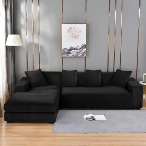 Husa elastica universala pentru coltar, Catifea Negru