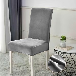 Set 6 huse PREMIUM universale pentru scaun, CATIFEA Gri