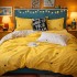 Lenjerie pat dublu, Finet, 6 piese, Galben, gene, stelute [3]