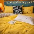 Lenjerie pat dublu, Finet, 6 piese, Galben, gene, stelute [4]