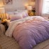 Lenjerie pat dublu, Finet, 6 piese, Lila, degrade [2]