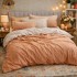 Lenjerie pat dublu, Finet, 6 piese, Maroniu, degrade [3]