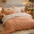Lenjerie pat dublu, Finet, 6 piese, Maroniu, degrade [2]