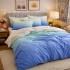 Lenjerie pat dublu, Finet, 6 piese, Albastru, degrade [2]