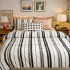 Lenjerie pat dublu, Finet, 6 piese, Gri, dungi [7]