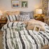 Lenjerie pat dublu, Finet, 6 piese, Gri, dungi [2]