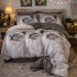 Lenjerie pat dublu, Finet, 6 piese, Gri, pisici [6]