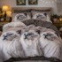 Lenjerie pat dublu, Finet, 6 piese, Gri, pisici [5]