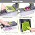 Răzătoare multifuncțională manuală – Veggie Slicer, 14 piese, lame inox, gri/verde, 35 × 11 × 14 cm [15]