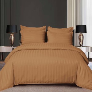 Lenjerie pat dublu Damasc Finetat cu Elastic, 6 piese, Cappuccino Lenjerie pat dublu Damasc Finetat cu Elastic, 6 piese, Cappuccino