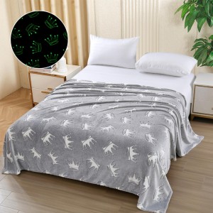   Pătură Cocolino Pufoasa, Premium, cu Model Fluorescent, 200x230 cm – Confort și Eleganță de la Johny Home Pucioasa, Gri, Coroane