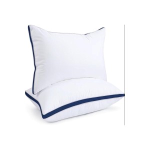 Set de 2 perne Hotel Luxury dreptunghiulare 50x70cm cu puf siliconizat, albastru