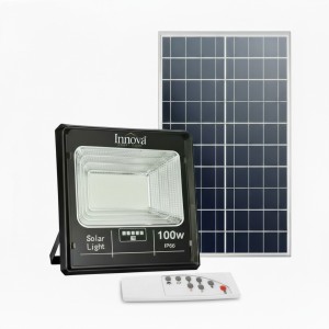 Proiector Solar Innova 100W , IP66 , Indicator Batarie , Telecomanda , 6500k