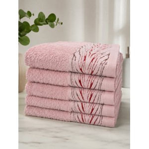 Set 5 prosoape medii, Wander, 50x90cm, din 100% bumbac pakistanez,  470g, Roz prafuit