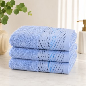 Set 3 prosoape mari, Wander, 70x130cm, din 100% bumbac pakistanez,  470g, Albastru