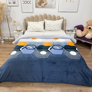 Pătură Super Soft Cocolino, 200x230 cm – Răsfăț absolut în zilele reci, Gri, Albastru, forme geometrice