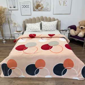 Patura Pufoasa CoCoLiNo (Fleece), 200x230cm, 240gr/m, Bej, Cercuri si Buline - Răsfățul Perfect pentru Serile Racoroase