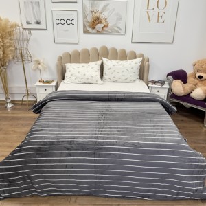 Pătură Super Soft Cocolino, 200x230 cm – Răsfăț absolut în zilele reci, Gri, dungi