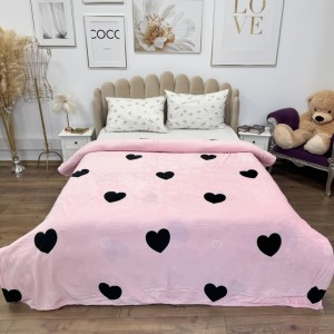 Pătură Super Soft Cocolino, 200x230 cm – Răsfăț absolut în zilele reci, Roz, inimioare