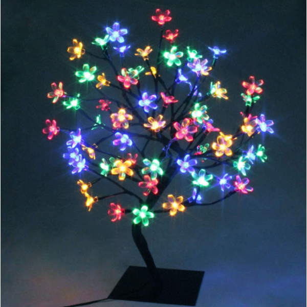 Set 2 Lămpi Solare Decorative Tip Bonsai Decorativ cu LED , 60cm, Lumina Eleganta, Design Elegant și Funcționare Automată [1]