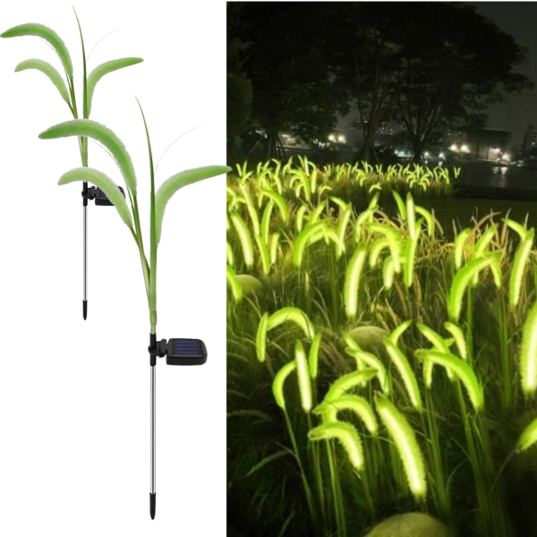 Set 2 Lămpi Solare Decorative Tip Iarba Verde Ornamntala  cu LED M374-23, 70cm, lumina calda, Design Elegant și Funcționare Automată [1]