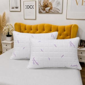 Set 2 perne LAVANDA matlasate, 50x70 cm Alb-Lila, Fabricata in Romania