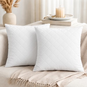 Set de 2 perne 40x40cm matlasate, decorative sau patut, cu puf siliconizat, alb Set de 2 perne 40x40cm matlasate, decorative sau patut, cu puf siliconizat, alb