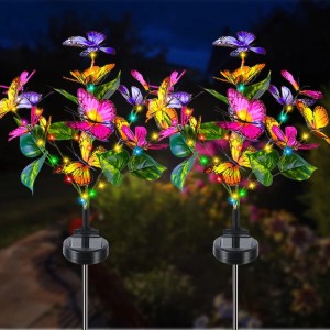 Set 2 Lămpi Solare Decorative cu Fluturași – Iluminare LED, Efect Feeric și Funcționare Automată Set 2 Lămpi Solare Decorative cu Fluturași – Iluminare LED, Efect Feeric și Funcționare Automată