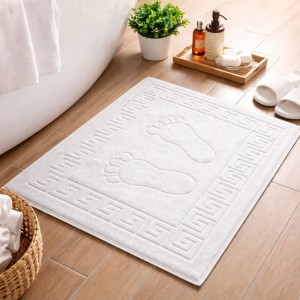 Set 5 prosoape tip Covor 50x 70cm, din 100% bumbac pakistanez,  850g, Piciorus, Alb