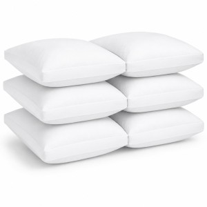 Set de 6 perne Hotel Luxury dreptunghiulare 50x70cm cu puf siliconizat, alb