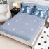 Lenjerie pat dublu cu Elastic,  FINET, 5D Digital Print, Craciun, Albastru, ren in zapada [2]