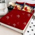 Lenjerie pat dublu cu Elastic,  FINET, 5D Digital Print, Craciun, Rosu, Galben, Mos Craciun in sanie [2]