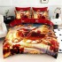 Lenjerie pat dublu cu Elastic,  FINET, 5D Digital Print, Craciun, Rosu, Galben, Sania cu Mos Craciun [4]