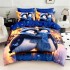 Lenjerie pat dublu cu Elastic,  FINET, 5D Digital Print, Craciun, Albastru, Pinguini desene [3]