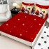 Lenjerie pat dublu cu Elastic,  FINET, 5D Digital Print, Craciun, Rosu, Mos Craciun si omul de zapada [2]