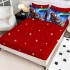 Lenjerie pat dublu cu Elastic,  FINET, 5D Digital Print, Craciun, Rosu, Albastru, Mos Craciun si Aurora Boreala [2]