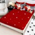 Lenjerie pat dublu cu Elastic,  FINET, 5D Digital Print, Craciun, Rosu, Gri, Mos Craciun si ursuletul [2]